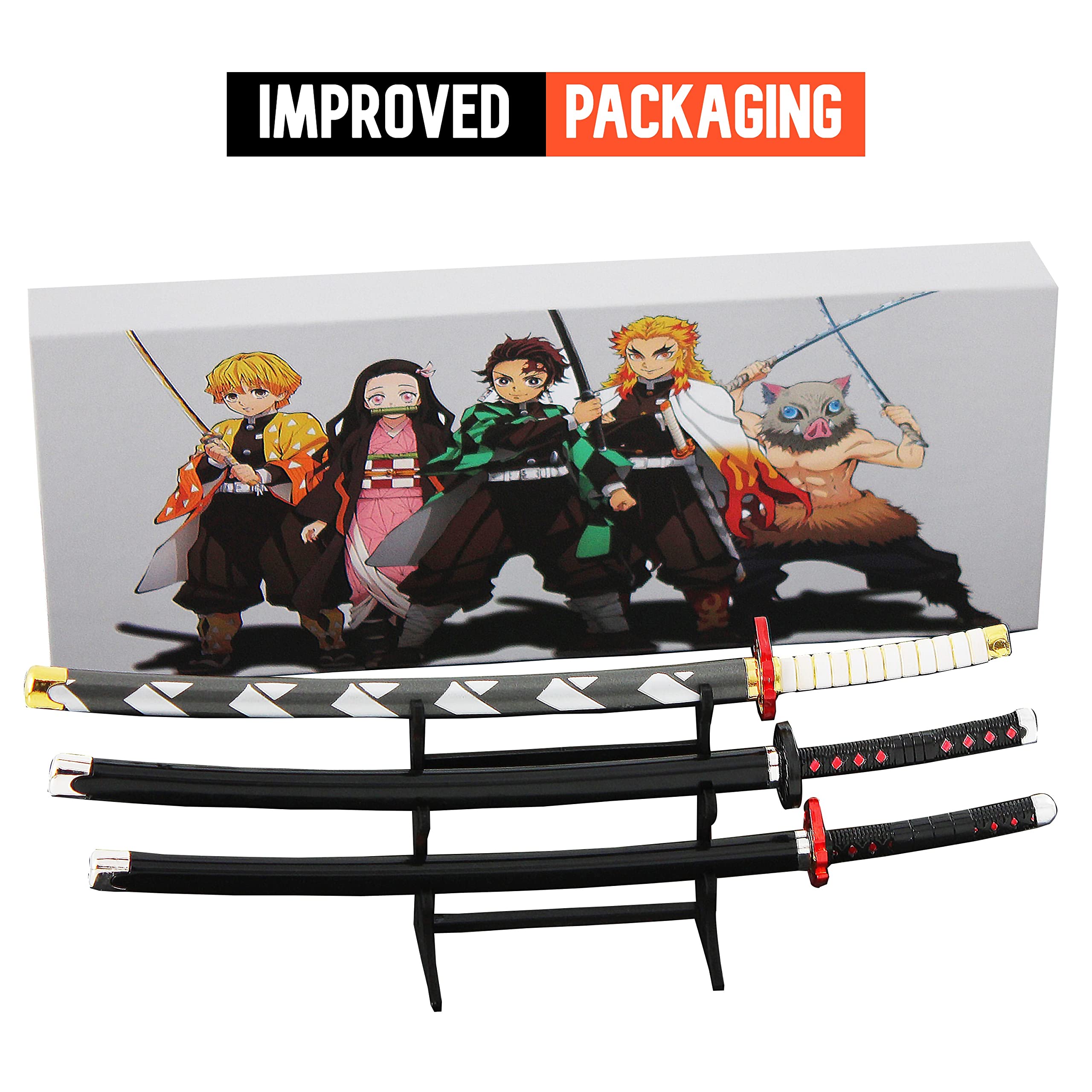 Oppulents demon slayer mini toy swords action figure pack of 3 swords