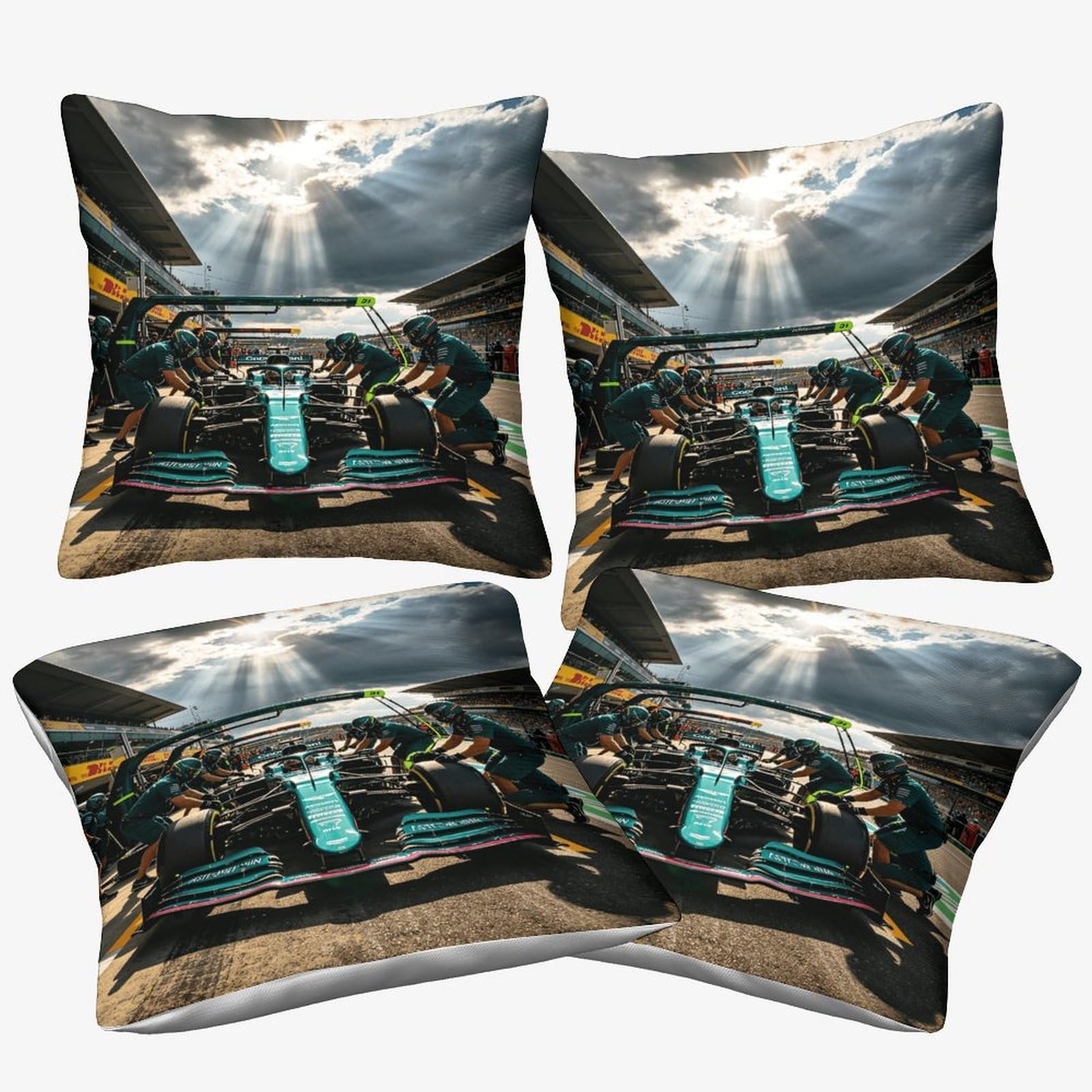 Dafufbw Formulaa Racing-1 Pit Stop Cushion Cover 45X45cm, 4Pcs Formulaa Racing Throw Pillow Cover For Couch Sofa Home Decor, Microfiber