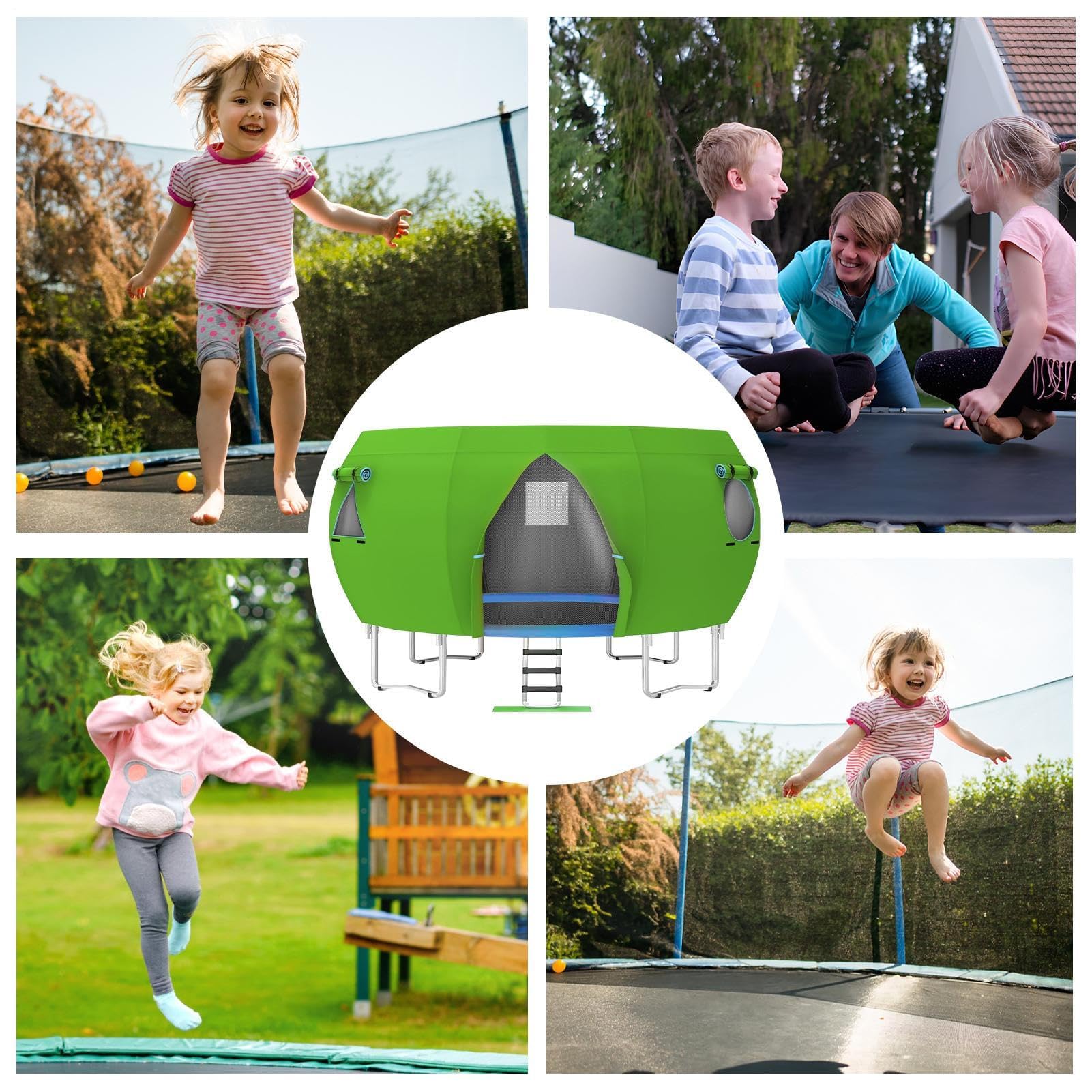 Osłona trampoliny z ochroną przed promieniowaniem UV, 4,3 m, do ogrodu, dla dzieci, trampolina, trwała, ochrona na zewnątrz, do zabawy na podwórku