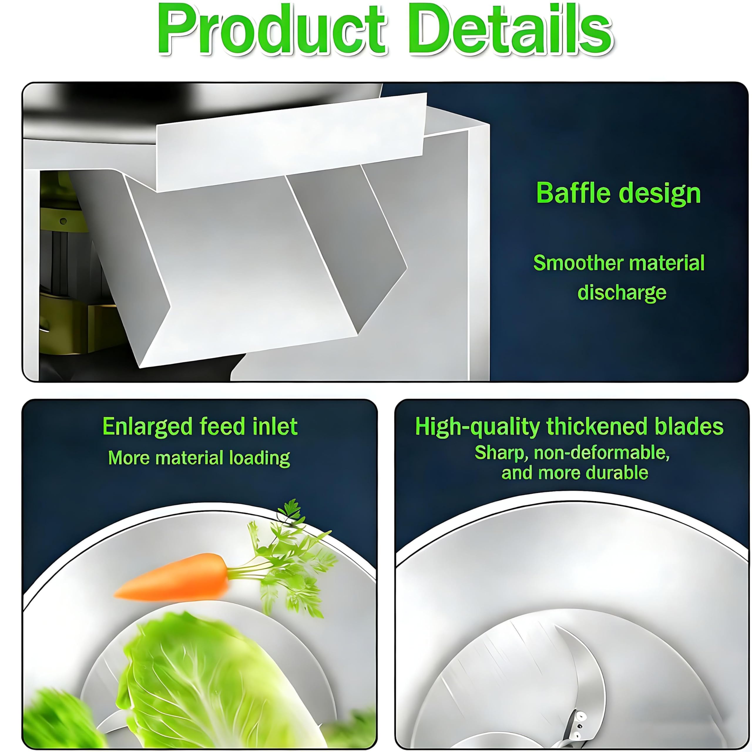 Robot da Cucina Commerciale, Tritatutto Elettrico per Verdure da 1800 W, in Acciaio Inox Spesso, 3500 Giri/min, per mangimi per Animali, Verdure, Cereali, Arachidi, Zenzero, Aglio