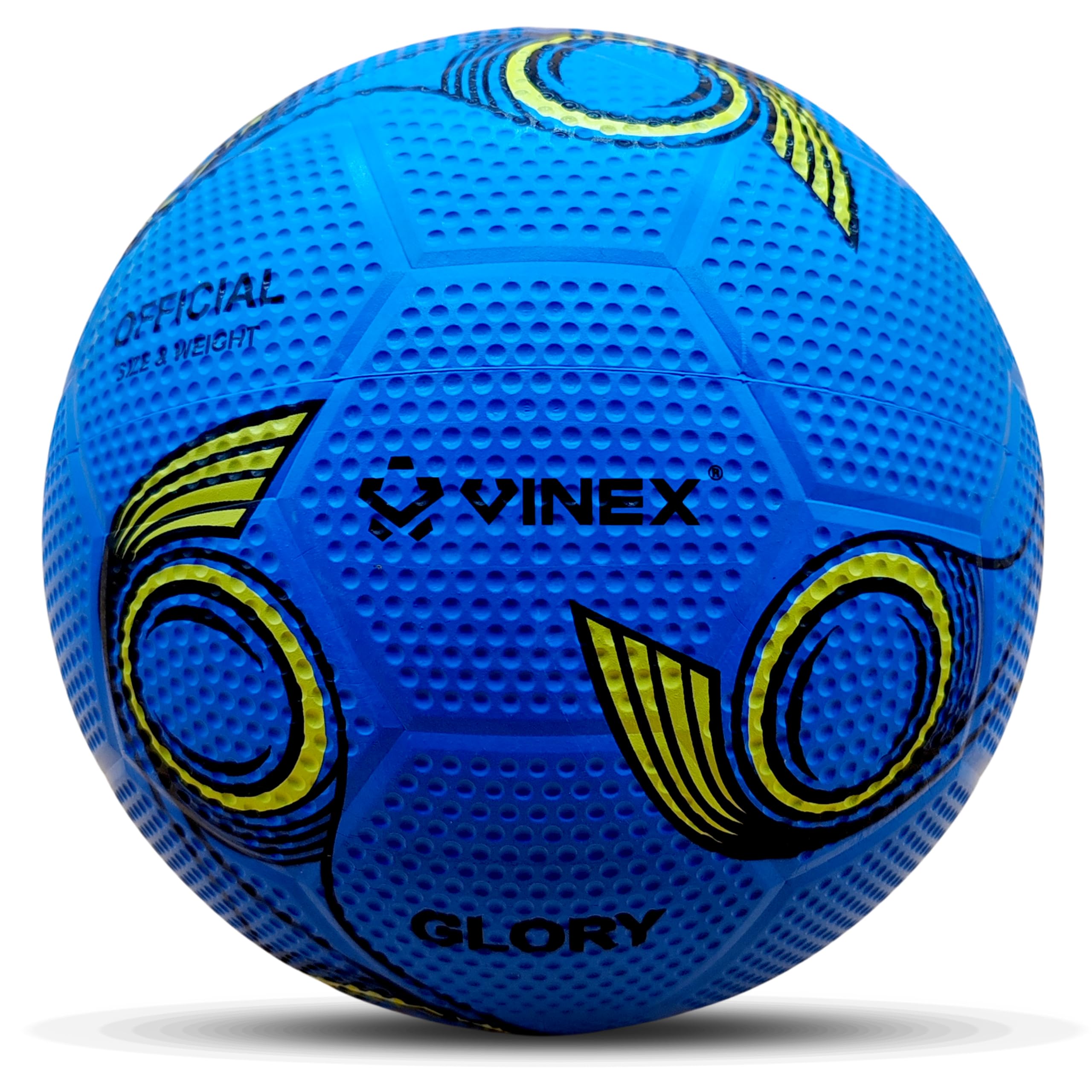 Vinex Glory Football Size 5 – Moulded Rubber Football with Golf Ball Texture | Durable Polyester Winding | High Grip, Elasticity & Rebound Performance – 1 Pc, 425gm-image-33