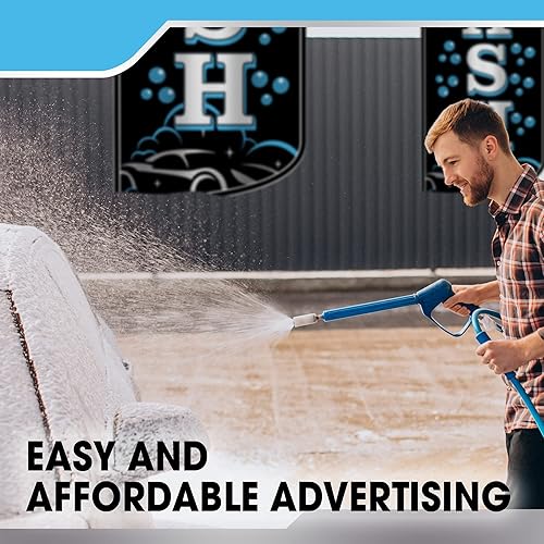 Miniatura 6 de Bandera sin viento para lavado de autos sin poste  Banderas publicitarias  Bandera de plumas  Banderas publicitarias  Banderas para negocios