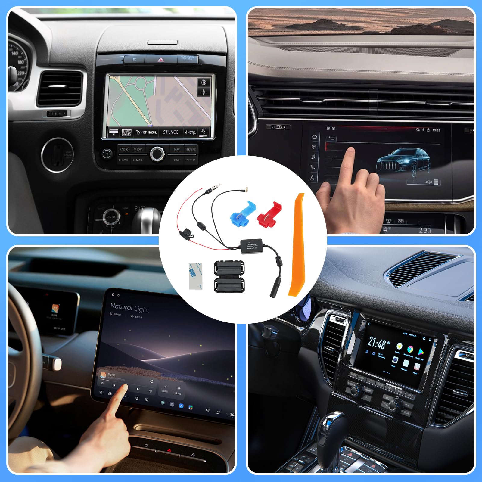 Adaptateur Amplificateur DAB+ A391 Pour Autoradio - Convertit L'antenne FM En DAB+ - Compatible Sony, Pioneer, JVC, Etc. - 3