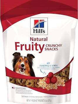 Hills Natural Fruity Snacks, Crunchy Dog Treats, Cranberries & Oatmeal