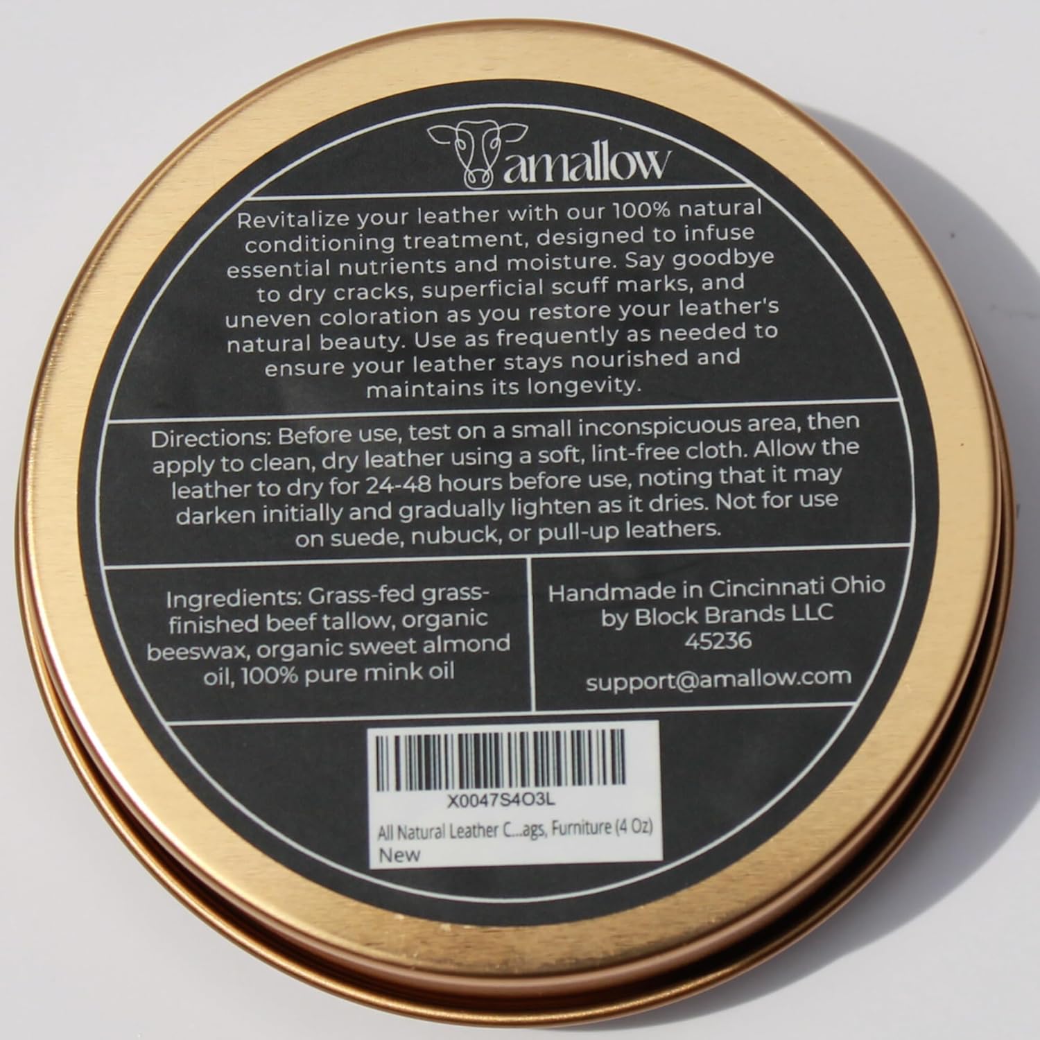 All Natural Leather Conditioner Balm - Made with Mink Oil, Tallow, & Beeswax, Protects, Softens Restores and Waterproofs Leather Shoes, Boots, Bags, Furniture (4 Oz) - Image 7