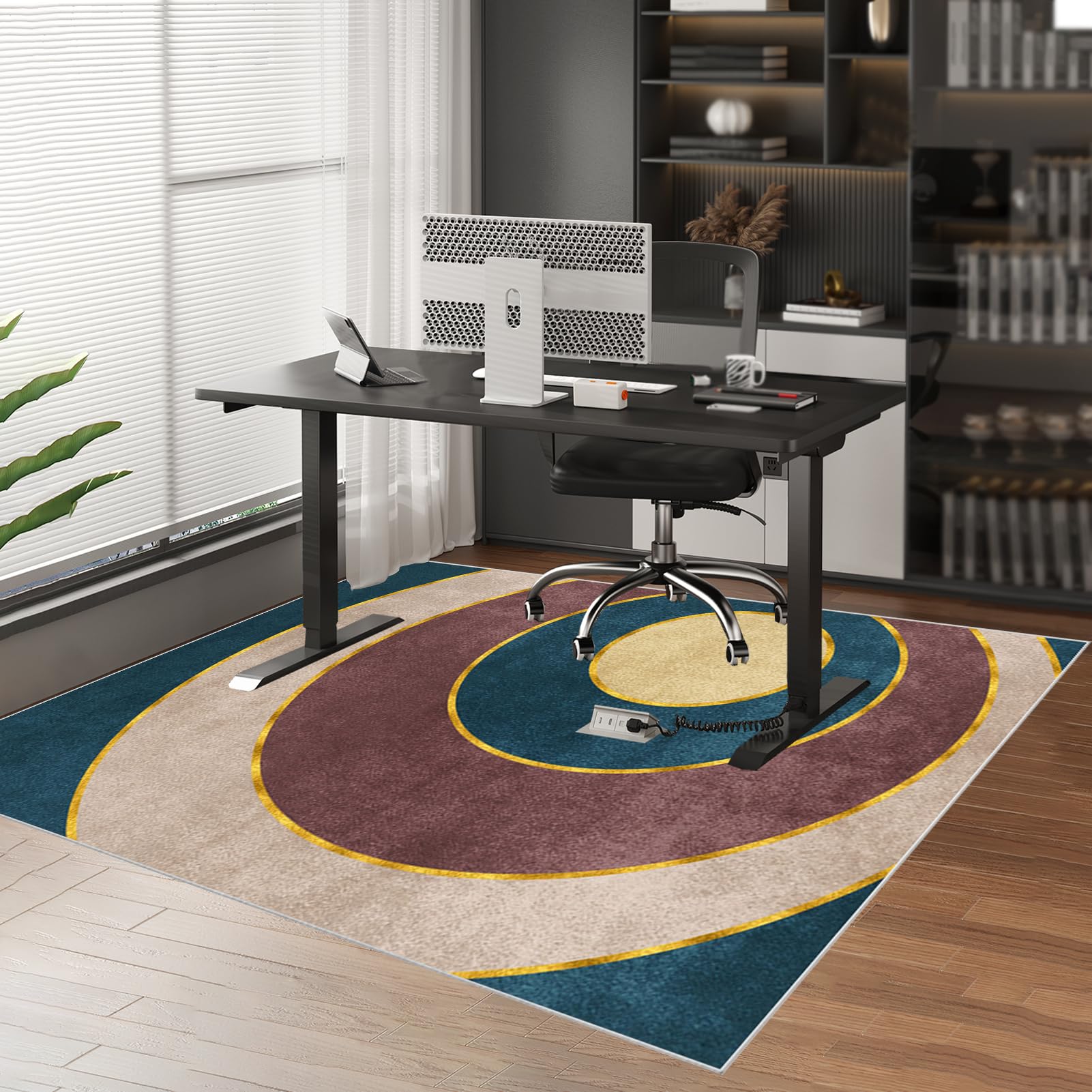 Tapis Gaming Sol pour Sols Durs, Tapis Chaise de Bureau Gaming Tapis de Sol pour Bureau Plancher de Bois, Tapis de Sol pour Fauteuil, Tapis de Chaise de Jeu Convient au Bureau à Domicile 80 x 120 cm