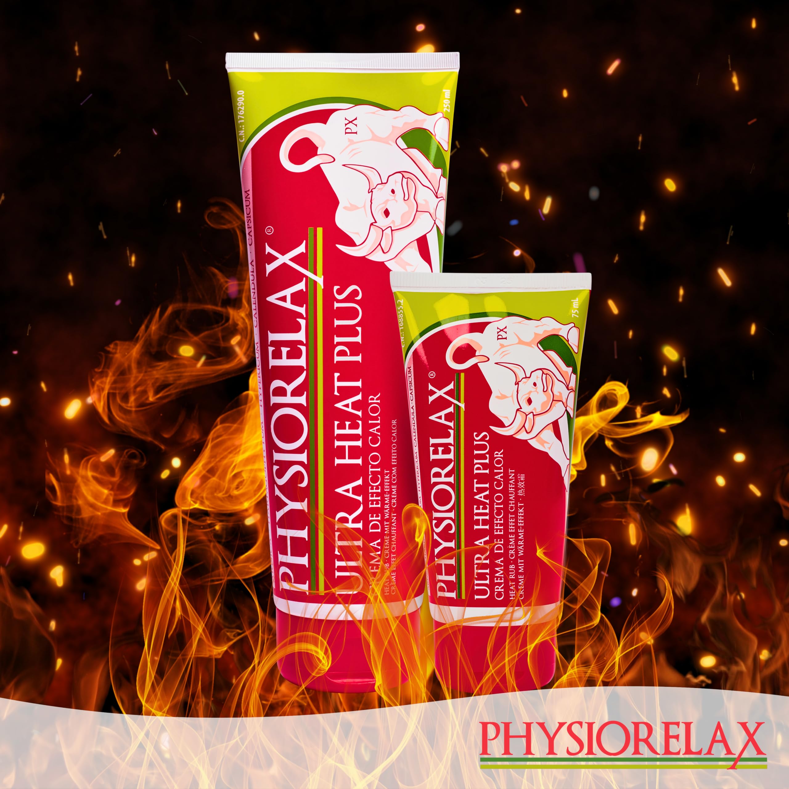 Physiorelax - Ultra Heat Plus, Crema Apta para Masaje, Efecto Calor, Para Esfuerzos Cotidianos y Antes del Ejercicio, con Árnica e Ingredientes de Origen Natural - 75 ml