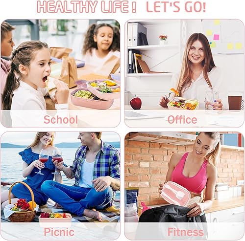 Miniatura 6 de Lonchera Bento para niños, lonchera Bento para adultos, a prueba de fugas, para niños, adolescentes, escuela, contenedores duraderos con bolsa de