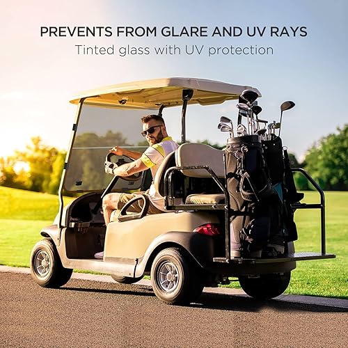 Miniatura 6 de Parabrisas Club Car DS 1982-2000.5 Modelos para carrito de golf. Parabrisas de coche de club reemplazable, plegable, tintado, con protección UV y