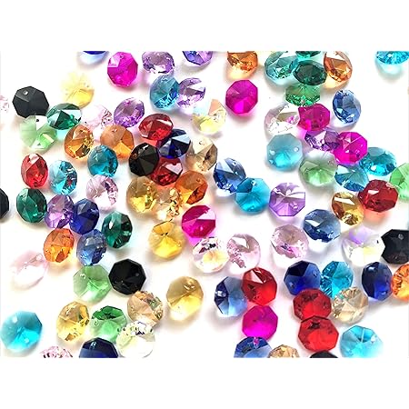 Amazon Co Jp Almmy 6 八角 15色 14mm 1つ穴 各7粒 オクタゴン サンキャッチャー シャンデリア 材料 パーツ ビーズ 色付き 手芸 手作り アクセサリー ストラップ 八角 ホビー