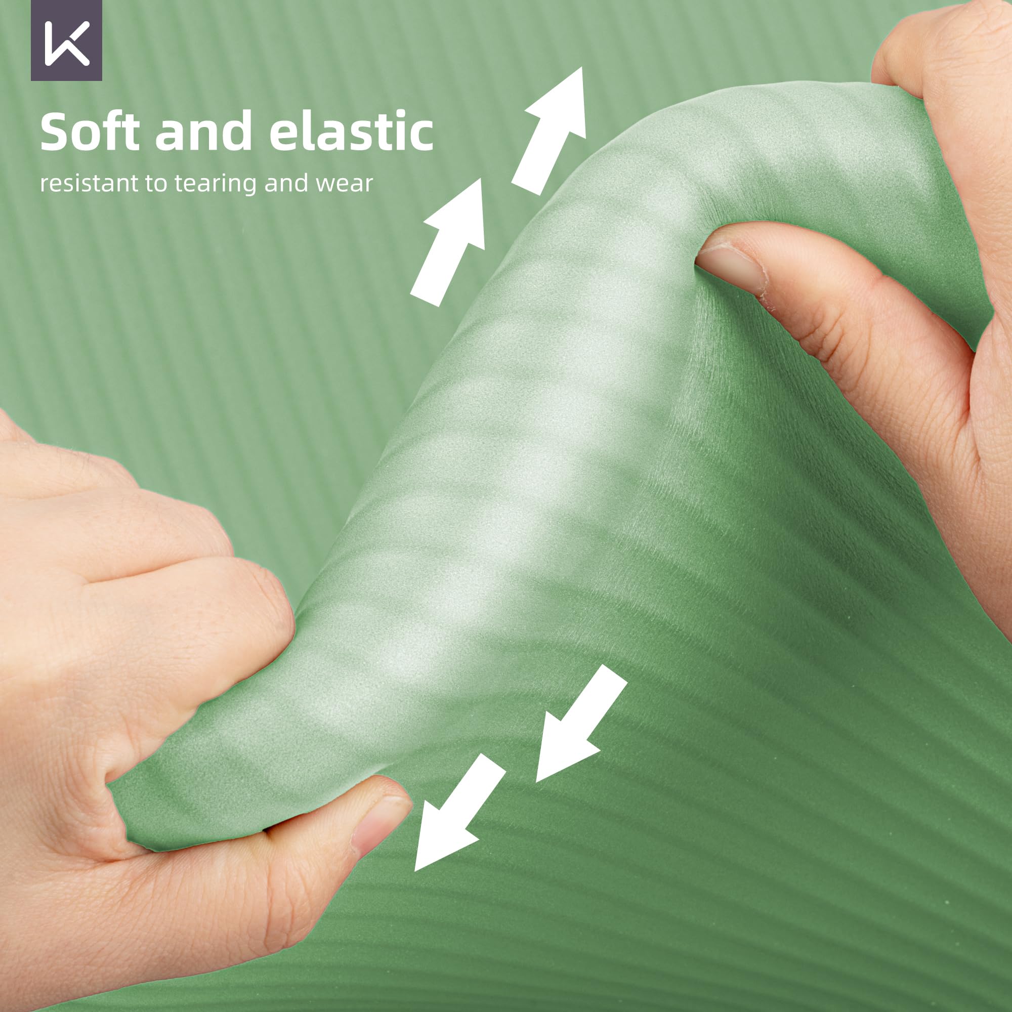 KEEP Extra dicke NBR-Yogamatte für Damen und Herren, 15 mm dick, 182,9 x 81,3 cm, große Trainingsmatte mit rutschfester Trainingsmatte für Yoga, Pilates, Stretching, Meditation – breite und