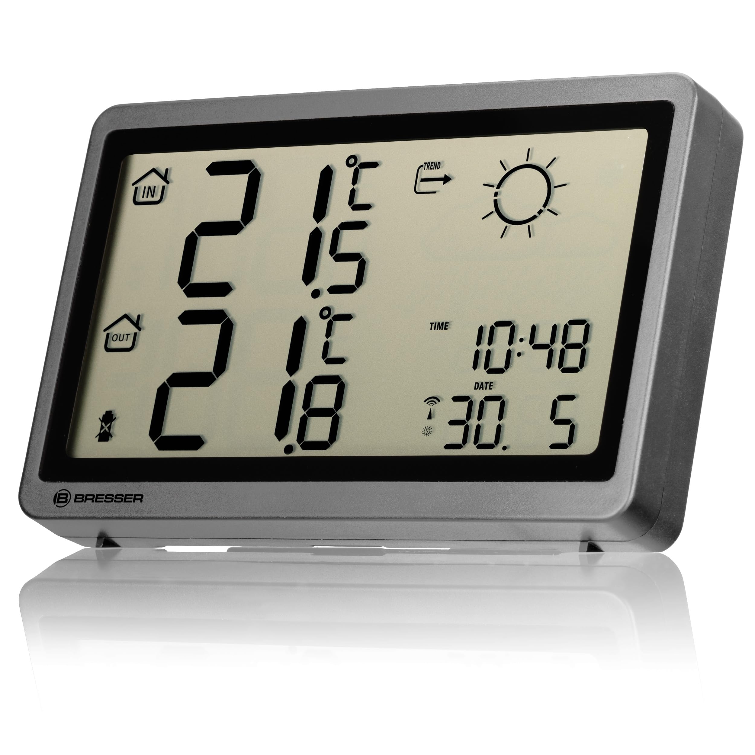 BRESSER Bezprzewodowa stacja pogodowa MeteoTemp HZ antracytowa