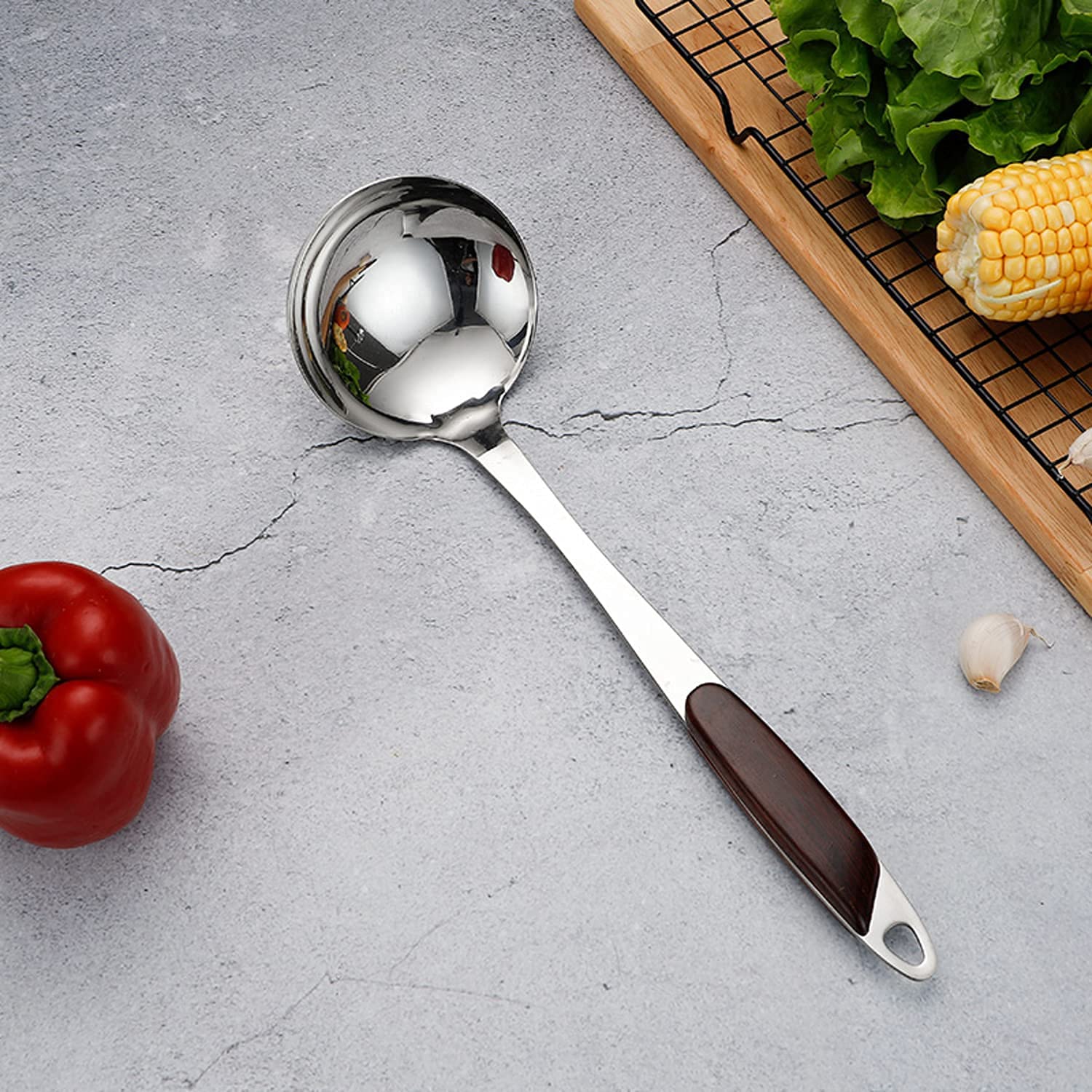 Primetan Stainless Steel Cooking and Serving Spoon Set for Kitchen (J-LADLE)