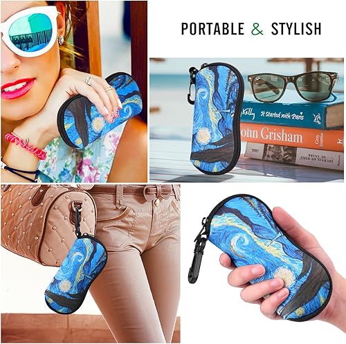 Miniatura 95 de MoKo - Estuche suave, ultra ligero, de neopreno, para lentes de sol, con cremallera y clip para cinturón