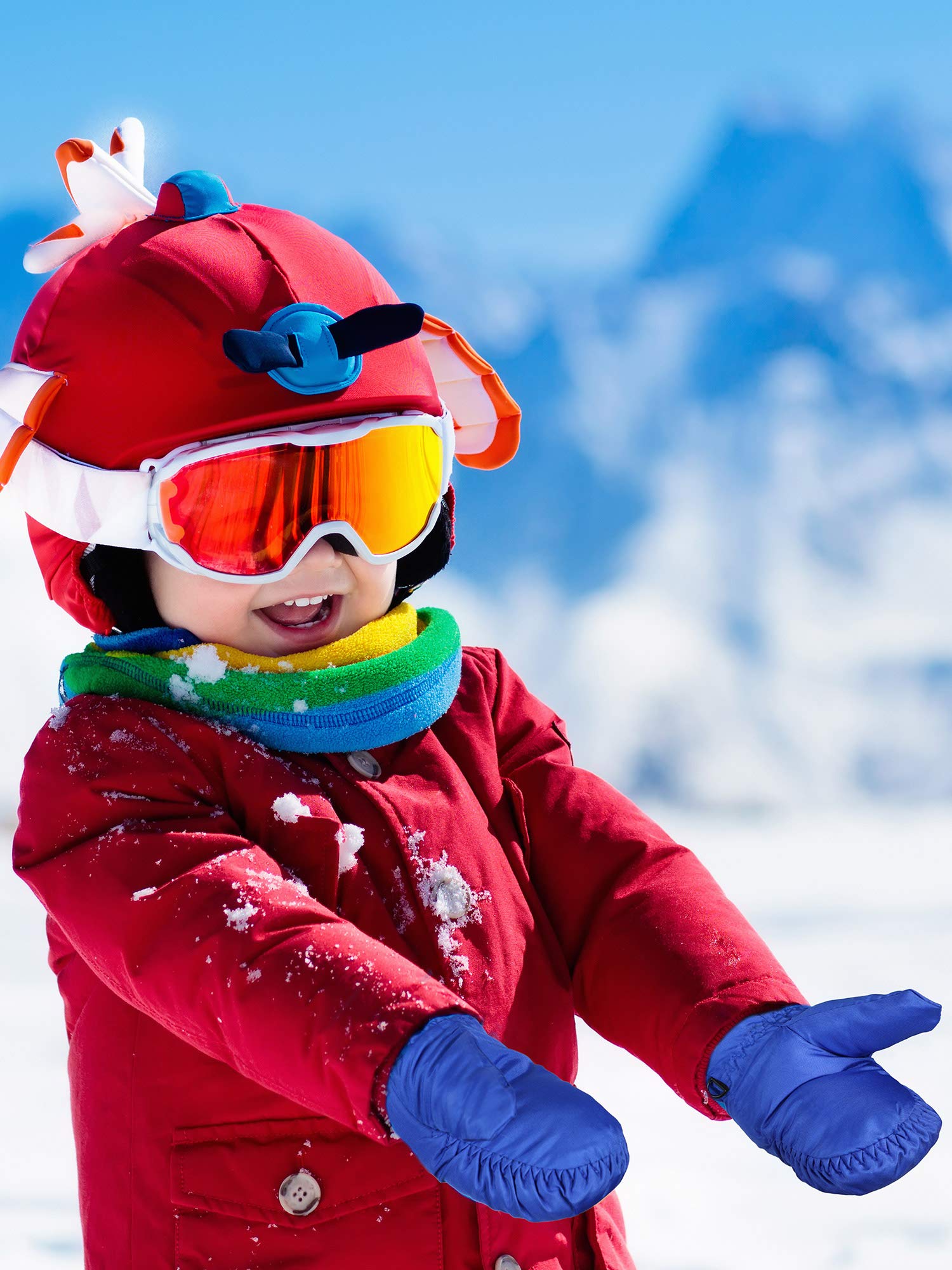 SATINIOR 6 Pairs Kids Winter Snow Mittens - Waterproof Warm Ski Gloves For Cold Weather