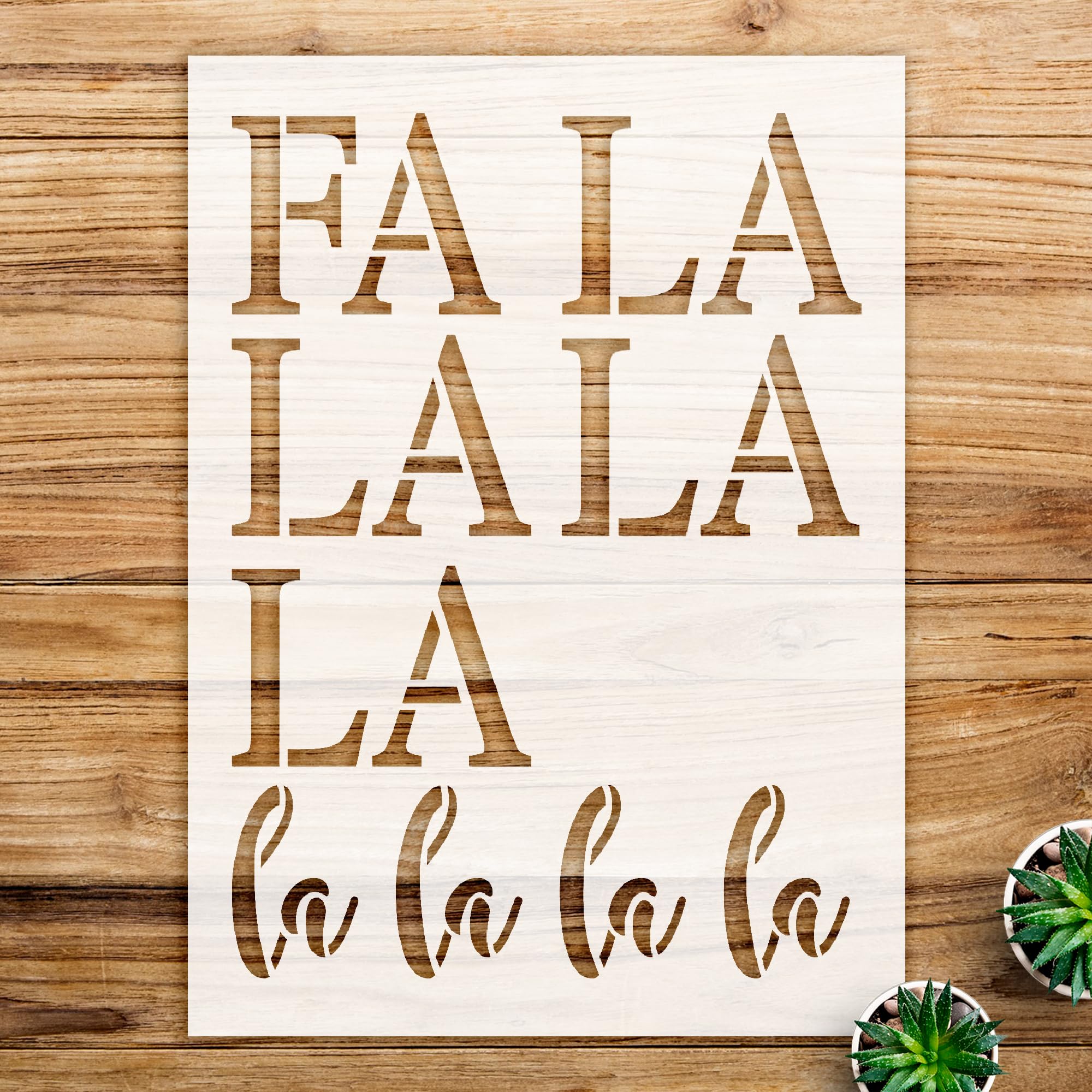 Christmas Cursive Word Stencil for Wood Signs and Home Decor, Reusable Template for Family Dining Room and Holiday Crafts - Size A2 (17.1