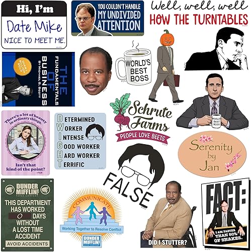 Miniatura 3 de The Office Variety - Paquete variado de 50 calcomanías de vinilo grandes de lujo, para laptop, botella de agua, álbumes de recortes, tableta,