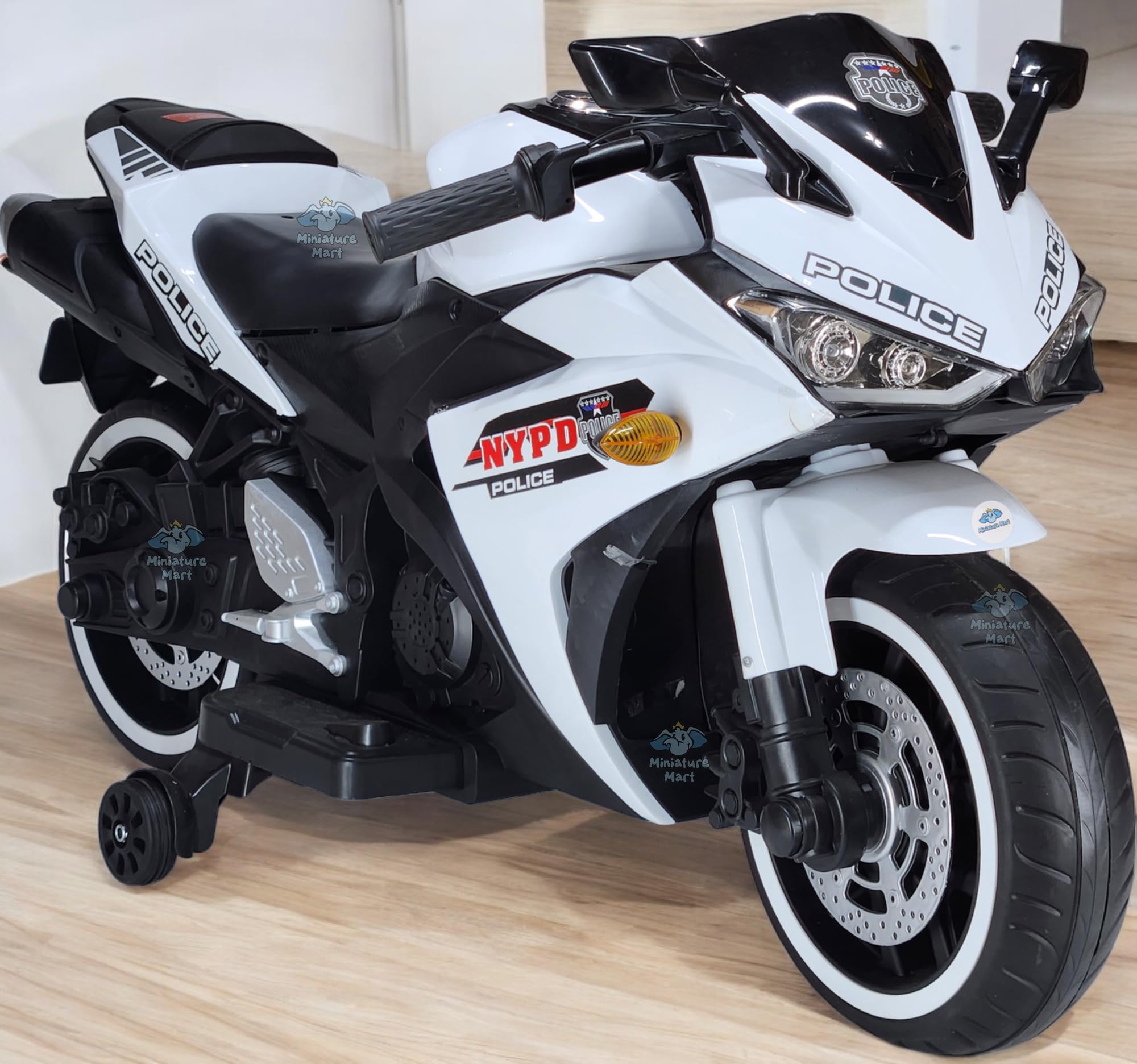 Miniature Mart Big R3 Kids Bike Battery Operated Ride on Electric Toy LED Lights and Wheel Lights Up to 9 Years | Hand Accelerator and Foot Brake | 1 Year Warranty | 1 – 8 Year (White) (B0CN4VP6WC) Amazon Price History, Amazon Price Tracker