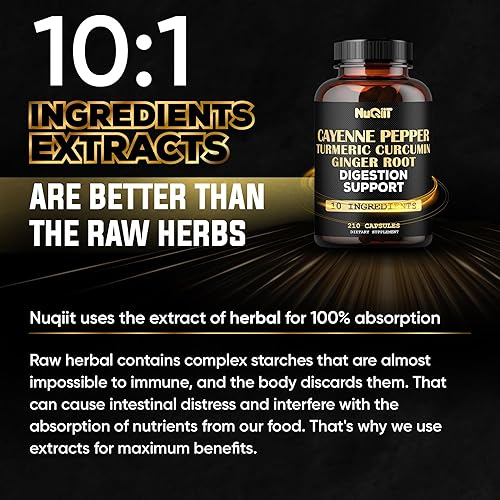 Miniatura 5 de Extracto 101 Suplemento de pimienta de cayena con raíz de cúrcuma y curcumina, raíz de jengibre, corteza de canela de Ceilán y más - Sistema