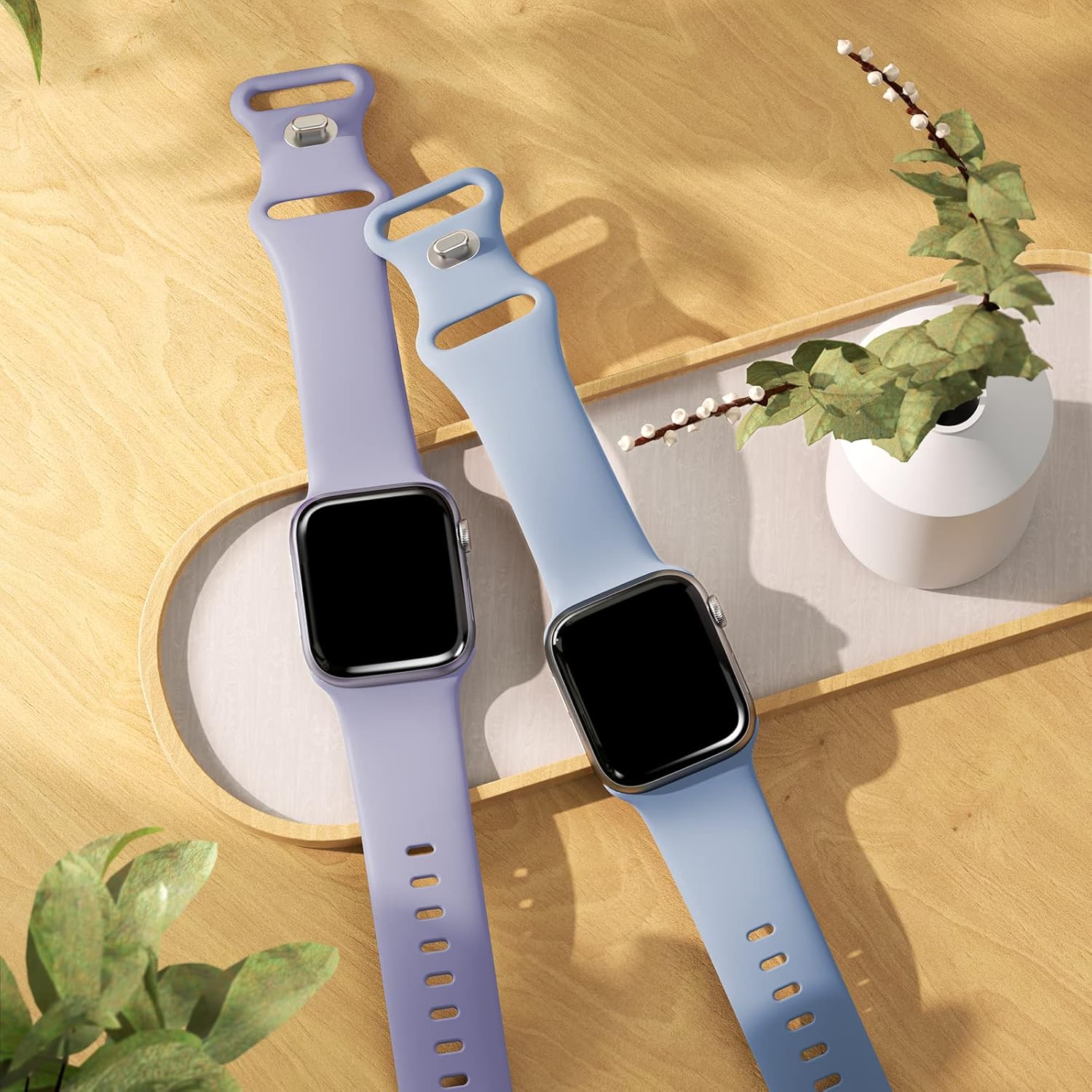 6 Pack Bands Compatible with Apple Watch Band 38mm 40mm 41mm 42mm 44mm 45mm Men Women, Soft Silicone Sport Strap for iWatch Series 8 7 6 5 4 3 2 1 SE White/PinkSand/LightGreen/LightBlue/Lavender/Starlight : Cell Phones & Accessories