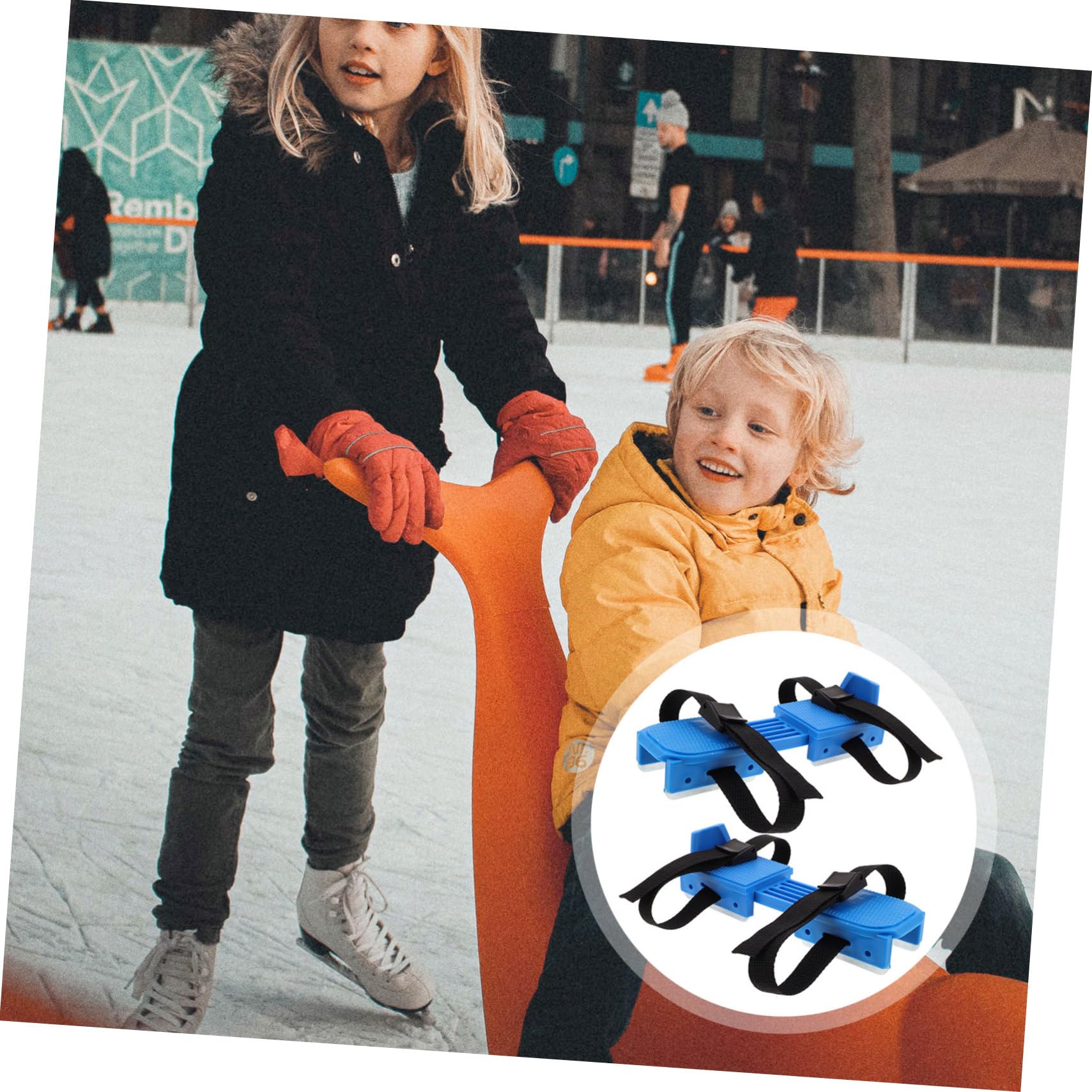 VANZACK Patines de Hielo Plástico Ajustables 1 Par, Dobles, para Niños