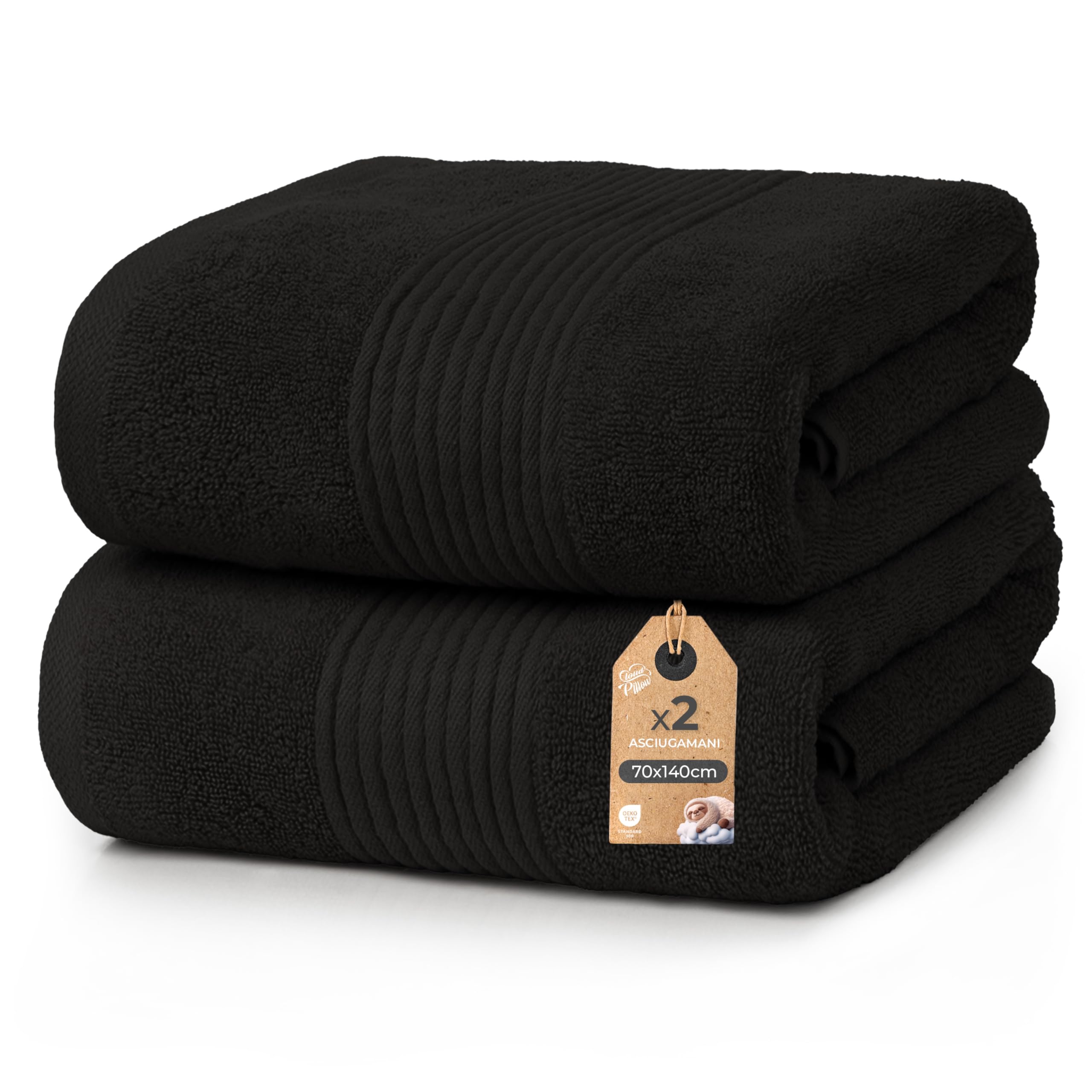 Cloud Pillow set asciugamani bagno 2 pezzi 70x140 cm – asciugamani da bagno 100% cotone 500 g/m2 – morbidi, assorbenti e resistenti – Standard 100 by OEKO-TEX