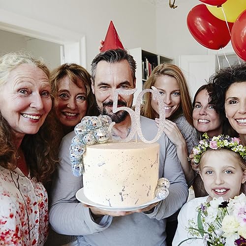 Miniatura 3 de 45 piezas de adornos de bola de discoteca de 0.78 pulgadas y 1.18 pulgadas, decoración de pastel de bola de espejo reflectante, decoración de fiesta