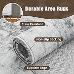 Resare-Zone Rug-Rugs pour le salon 5x7 FT Tapis lavable Rug pour salle à manger Chambre à coucher Salon Bas Pile Abstract Grey