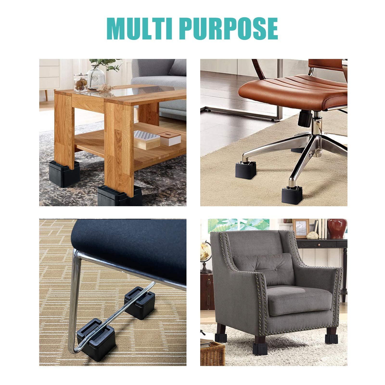 Sturdy Bed Risers With Rollers Bed Risers Heavy Duty Furniture Risers