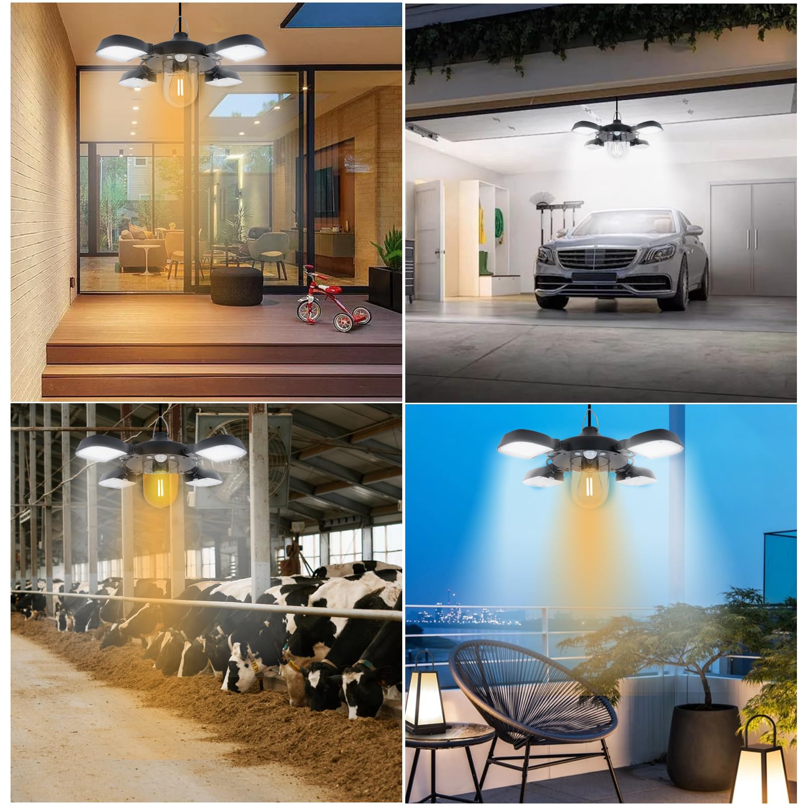 Lámparas solares para exterior con mando a distancia, lámpara colgante solar de 192 LED de 5400 mAh, batería con cable de 5 m, IP65, resistente al agua, 7 W, 3200 lm, detector de movimiento