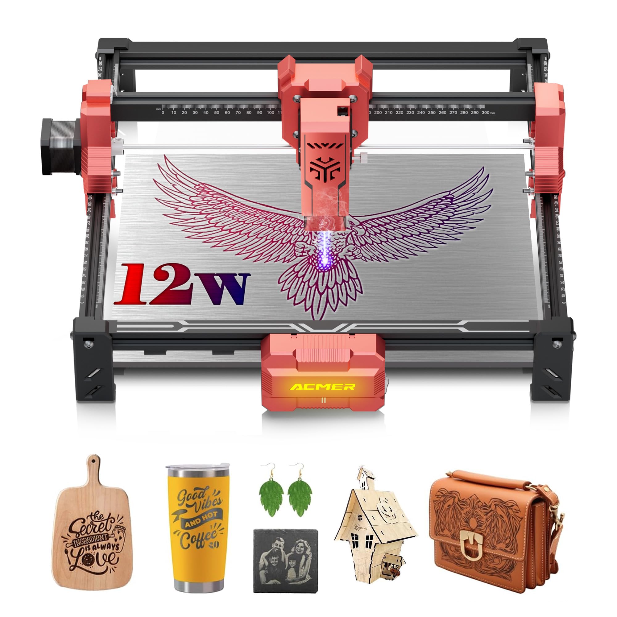 Amazon | ACMER S2 レーザー彫刻機 12000mW クラス1 高精度 ミニ 彫刻