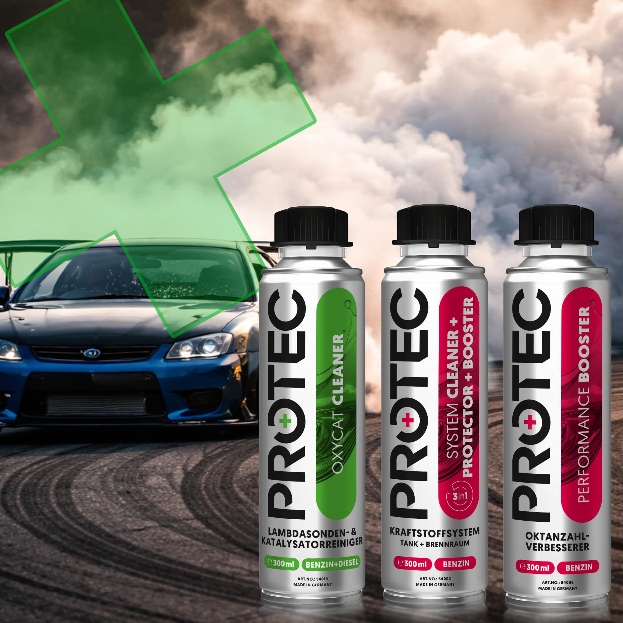 ProTec+ Benzin-Performance-Set | 3er-Set | Katalysatorreiniger Benzin | Motorsystemreiniger | Oktan Booster | Motorreiniger + Vergaserreiniger im 3er-Set | Kat Reiniger | Vergaser Reiniger | AGR