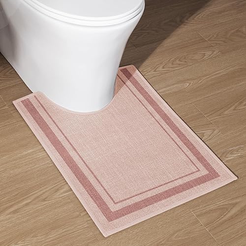 Miniatura 15 de chakme Juego de 2 alfombras de baño ultrafinas, absorbentes, antideslizantes, lavables a máquina, color beige oscuro, 17 x 24 pulgadas + tapete para