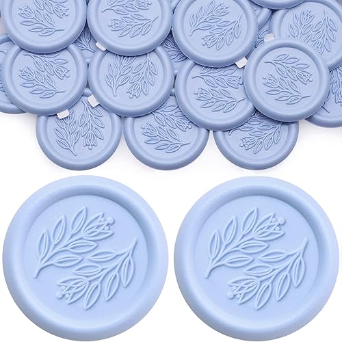 SWANGSA 50 calcomanías de sello de cera de tulipanes, calcomanías de sello de envoltura de invitación de fiesta de boda, calcomanías de cera