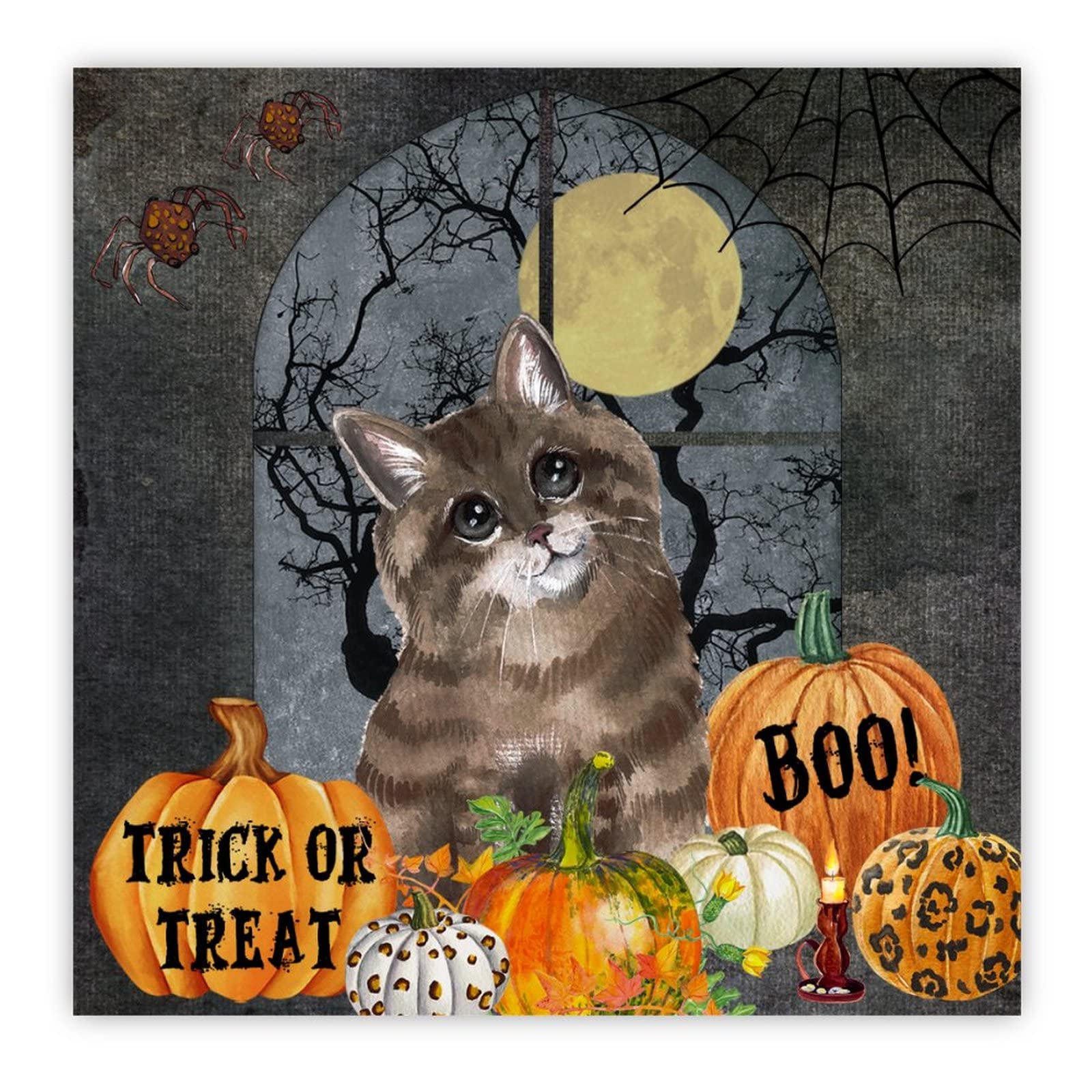 Plaque en bois Halloween suspendue 40 cm pour salon et entrée de maison style vintage
