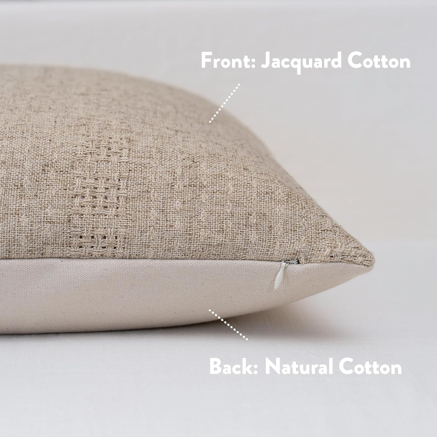 FIOUOVO Decorative Neutral Throw Pillow Covers 24x24 Farmhouse Pillow Covers Cotton Stripe Cushion Covers Home Decor for Sofa Couch Living Room Bedroom 1PC, Waffle