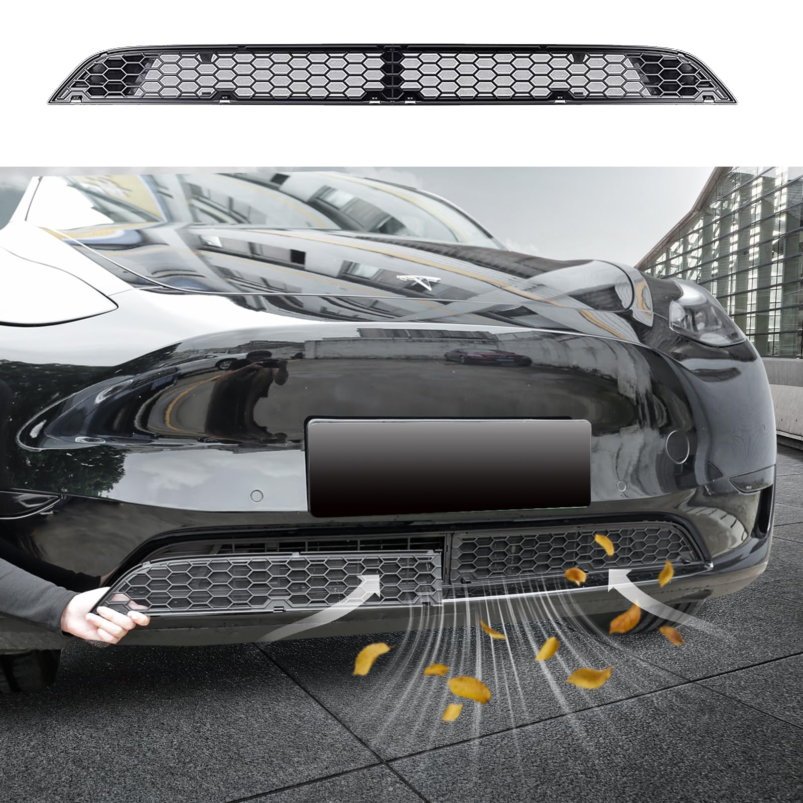 Front Grille Mesh Inserts for Tesla Model Y 2021-2024, Grille Grid Inserts compatible with Tesla Model Y, Front Grille Mesh Inserts for Tesla Model Y Accessories-High Ventilation)