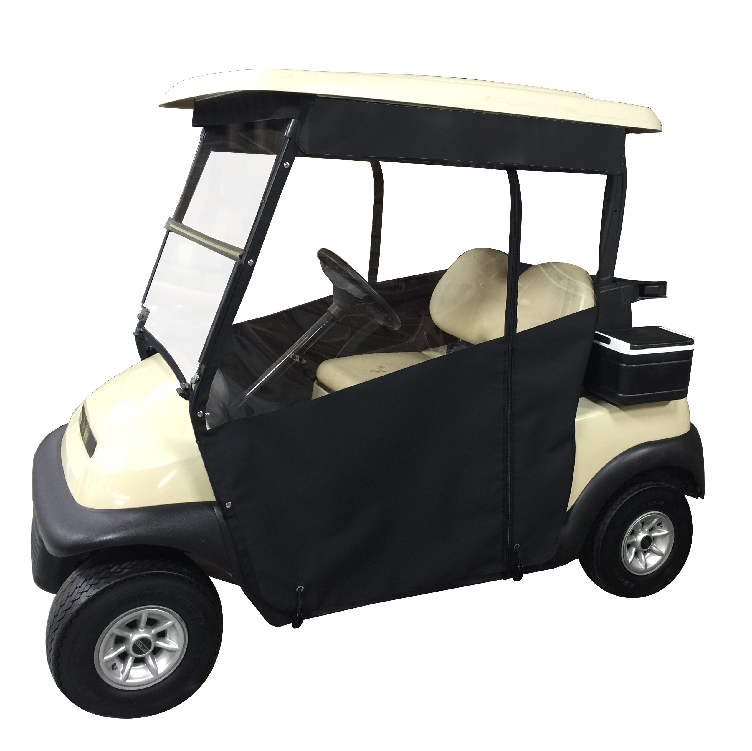 Buy Black Golf Cart Cover 3Sided Track Style Marine Grade Vinyl Cart