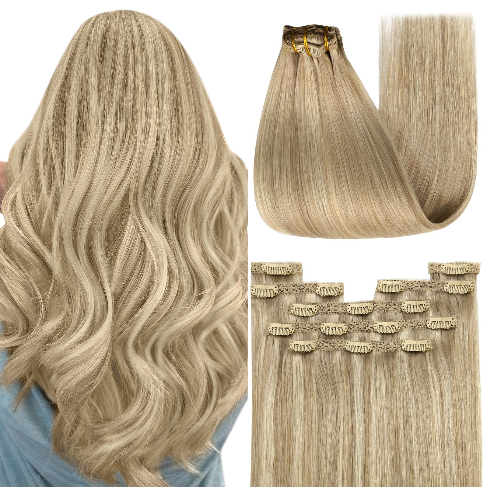 YoungSee Tape Hair Extensions Platinum Blonde 16In Tape in Hair Extensions Real Human Hair for Women 20pcs 50g Easy to Wear Hair Tape-in Extensions Blonde — view 44