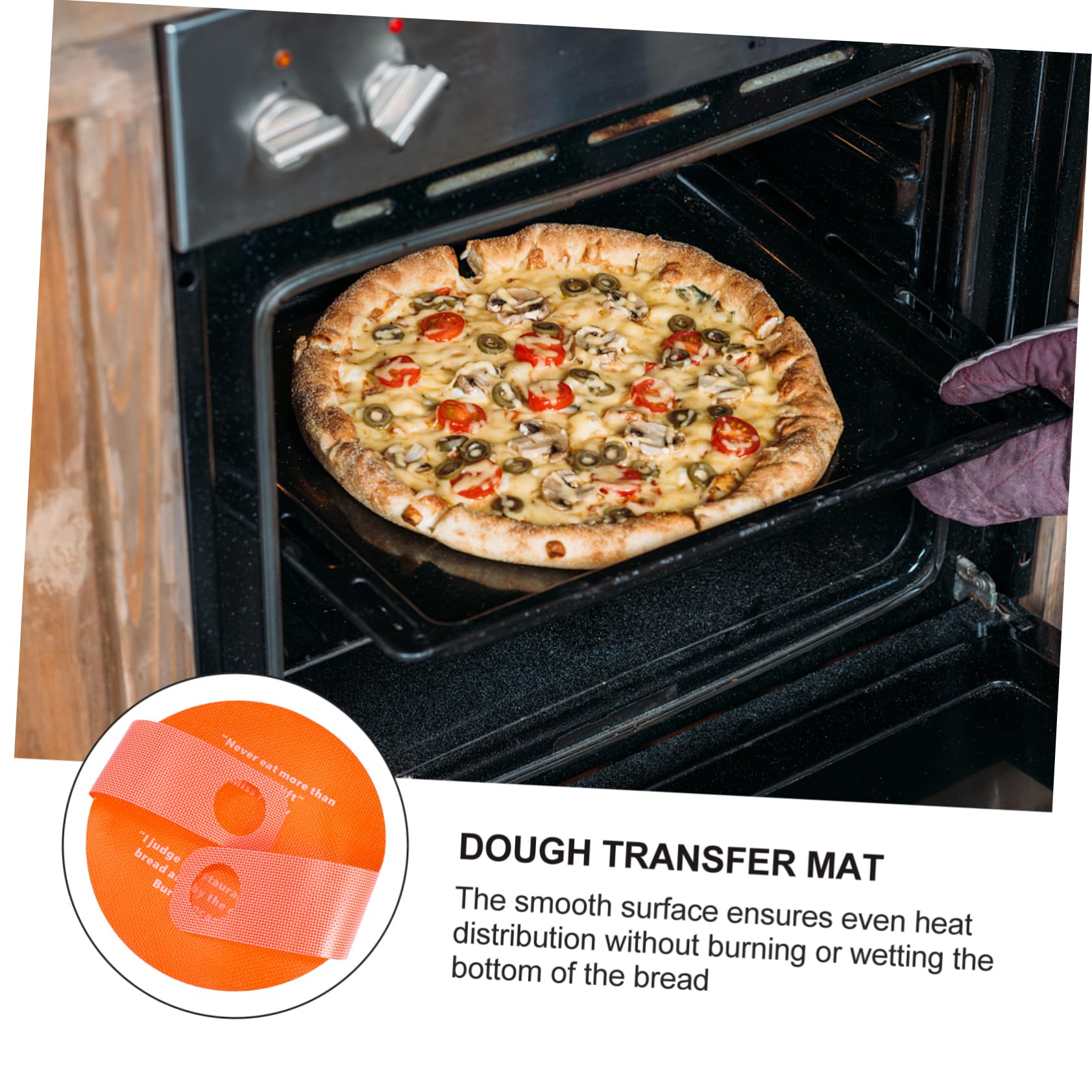 TOPBATHY 3pièces Tapis De Silicone Avec Mat De Pour Pâte Accessoire De Pâtisserie Antiadhésif Pour Four Réutilisable Et Facile à Nettoyer Orange