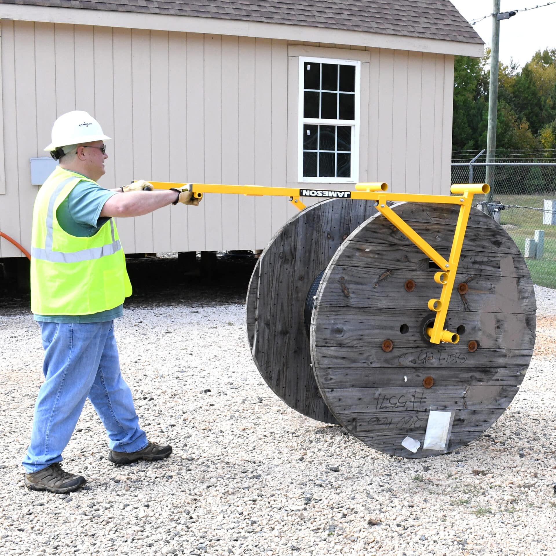 Jameson Heavy Duty Portable Reel Buck | Load Capacity of 1000 lbs | Quickly Set up Strand and Reels