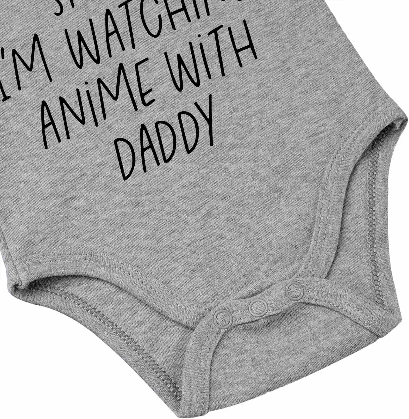 Shh I'm Watching Anime with Daddy Baby Bodysuit Funny Baby Bodysuit Unisex - Image 4