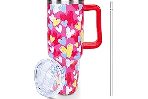 40oz Valentines Day Tumbler with Handle and Straw
