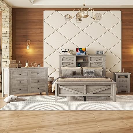 SOFTSEA Queen Bedroom Set - Farmhouse, Serenity in Style