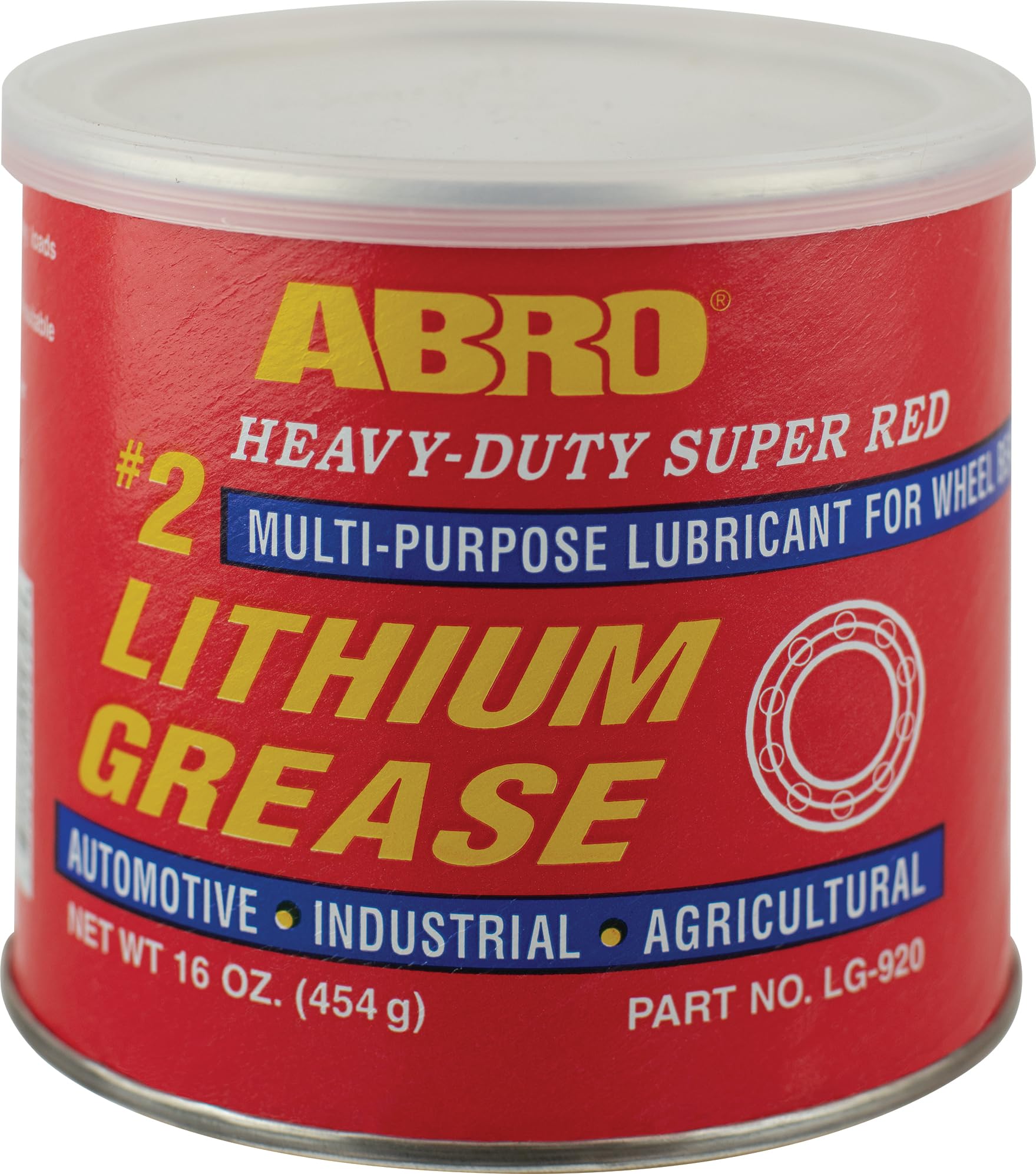 ABRO#2 Super Red Lithium Grease: Multipurpose Heavy-Duty Lubricant for Extreme Conditions, Automotive, Industrial, & Agricultural Use, Wheel Bearings, Brakes 16oz.