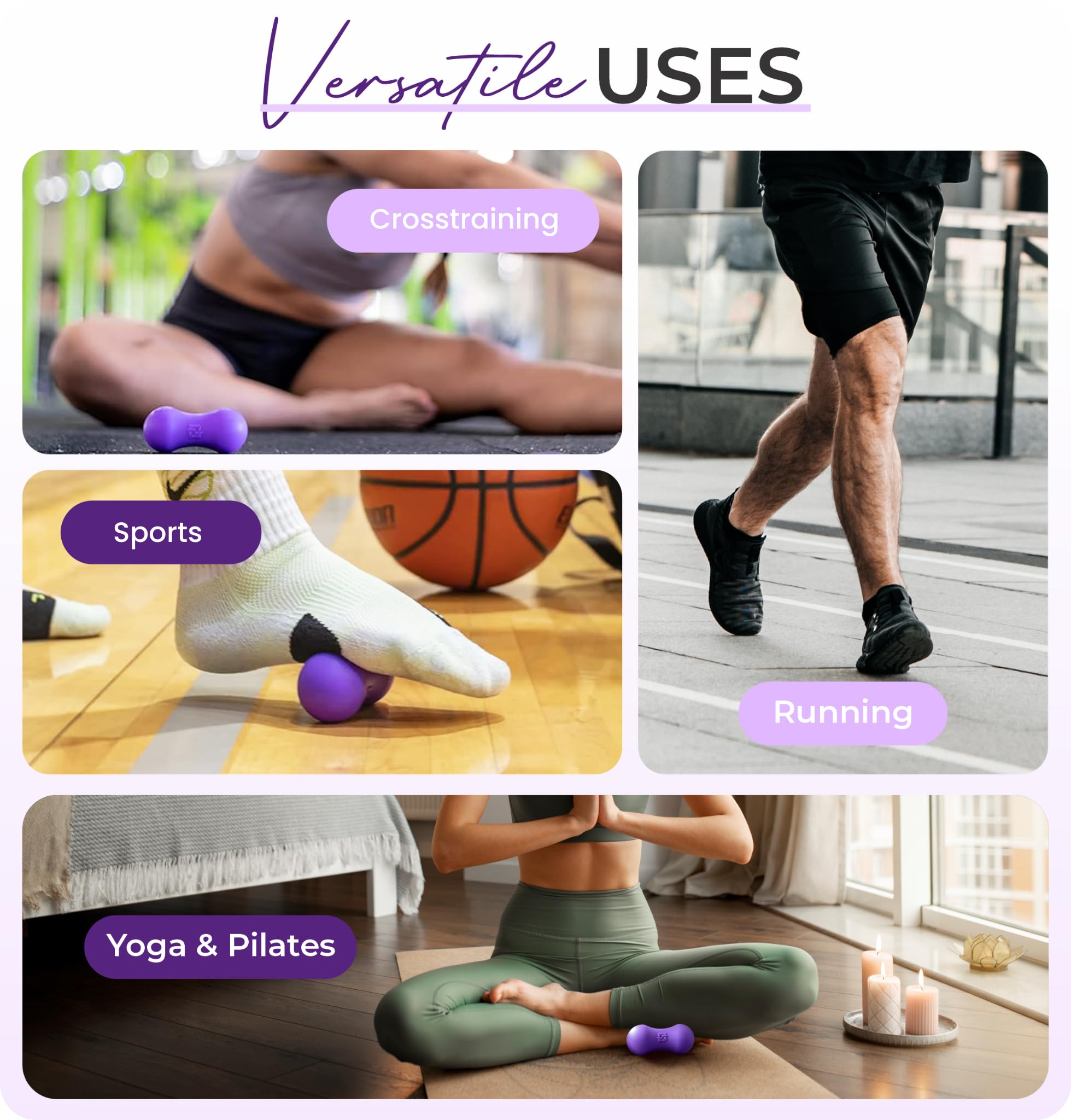 GROUND FORCE Rodillo de pie para fascitis plantar y neuropatía, rodillo de masaje para aliviar el dolor de pies, dolor muscular, dolor de arco del pie, rodillo de fascitis plantar 100% silicona (1)