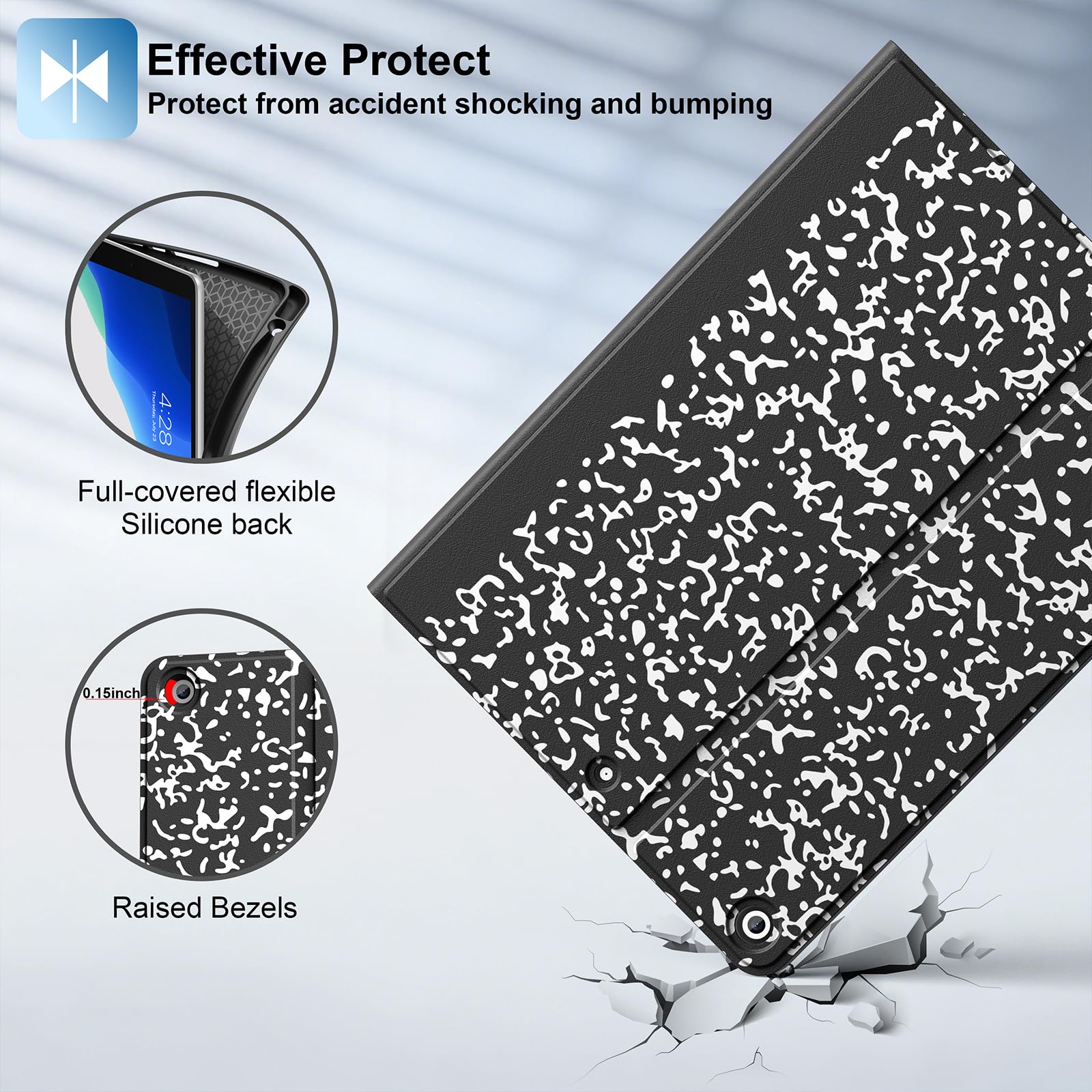 Supveco Funda con teclado para iPad de 9ª/8ª/7ª generación de 10.2 pulgadas