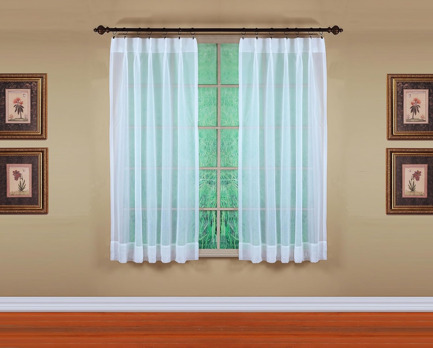 Today's Curtain, Emelia Pinch Pleat Pair 48" W x 63" L White, 2-Piece-Set