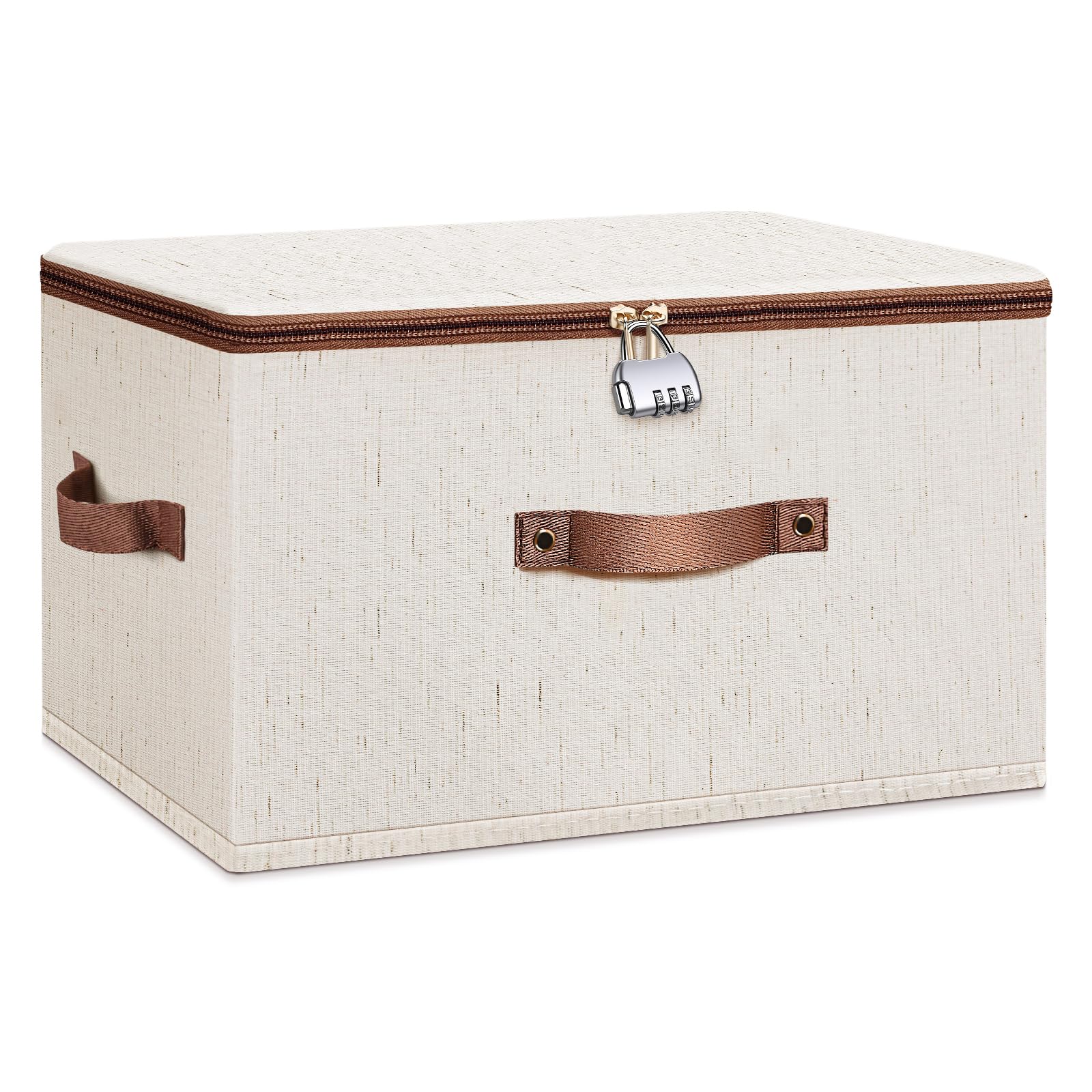 Abschließbare Aufbewahrungsbox Faltbar, 40x30x21 Cm – Mit Zahlenschloss, Stoff, Für Spielzeug & Kleidung