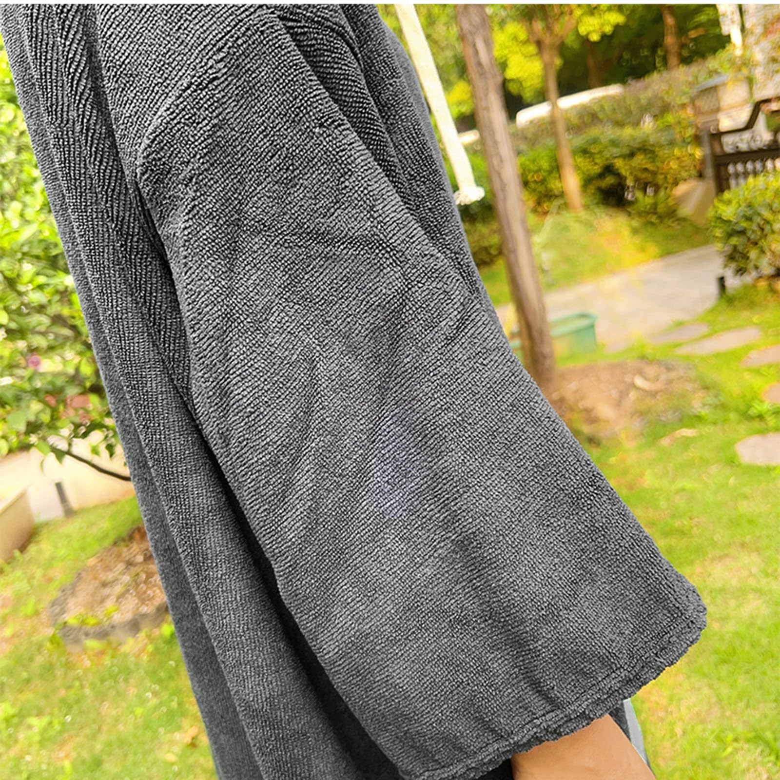 Poncho con cappuccio, asciugamano da spiaggia, poncho per cambio surf, poncho con cappuccio, in microfibra, unisex, con grande tasca, poncho per cambio surf (grigio)